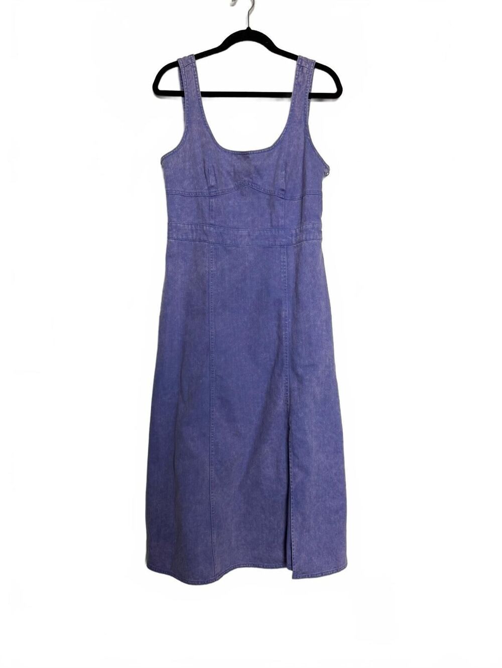 Retro Purple Denim Long Dress with Pockets Size 8